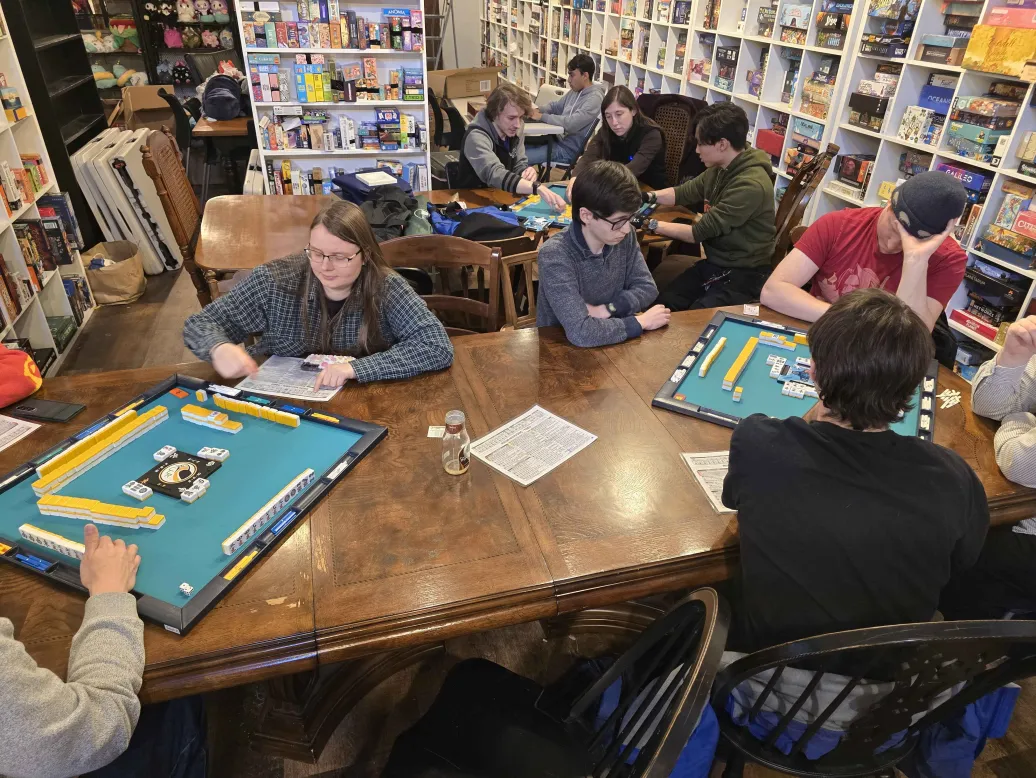 Riichi mahjong players at Omnihedral in Savage, MD